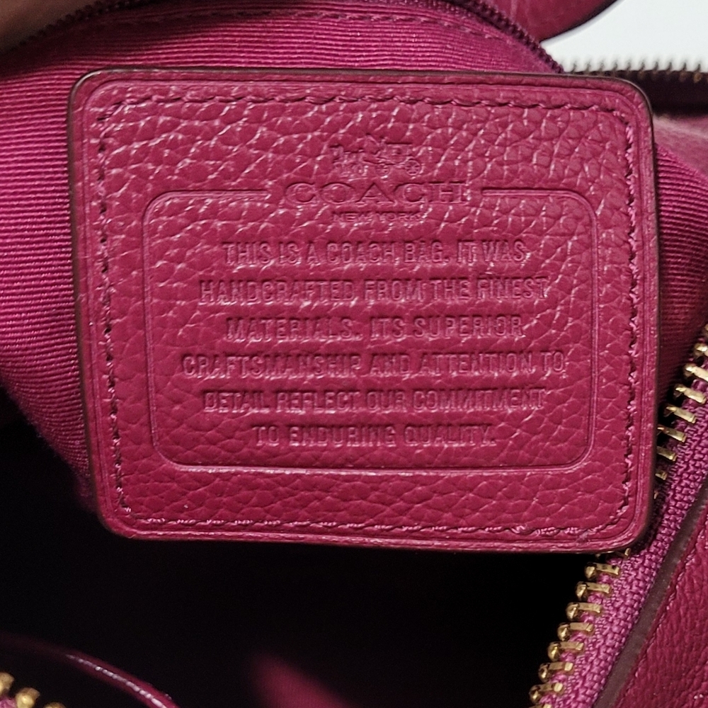 Coach Pebbled Leather Harley Hobo Shoulder Bag in Berry Plum - Picture 7 of 10